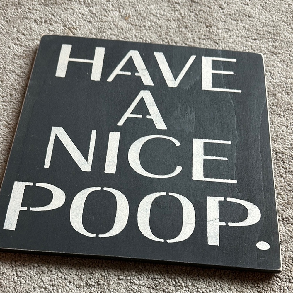 Black and White Decorative Sign 12x12
Have a nice poop